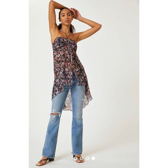 NWT Anthropologie x Let Me Be Open-Front Halter Top Size M - Picture 1 of 10